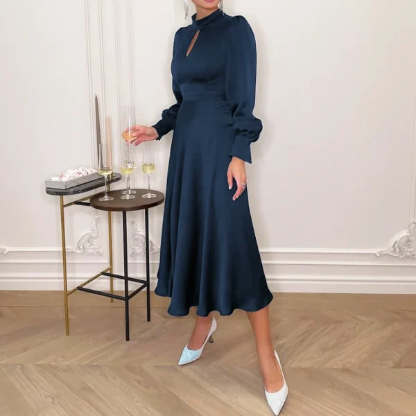 2025 High Quality Casual Dresses-party Dress Cut Out Socialite Maxi Long Sleeve Women's Dress Small MOQ - Image 2