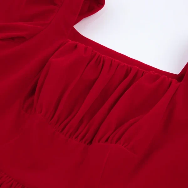 2025 High Quality Y2K Popular Women's Clothing Square Neck Ruffled Dress Women's Dress Small MOQ - Image 5