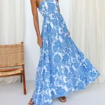 2025 High Quality Digital Printing Casual Dresses Floral Print Deep V Neck Women's Dress Small MOQ - Image 6