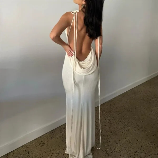 Sexy Slit Hollow Out Backless Woman Dresses Bandage Elegant Slim Tight Party Club Wedding Dress Lady Long Robe Midi Maxi - Image 5