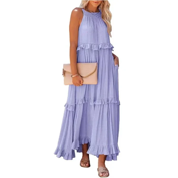 2025 Casual Dress Ruffled Dress Drawstring  Oversize Maxi Dress High Quality Women's Dress Small MOQ - Image 4