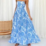 2025 High Quality Digital Printing Casual Dresses Floral Print Deep V Neck Women's Dress Small MOQ - Image 5