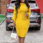 2025 High Quality Y2K Popular Women's Clothing Long Sleeve Body Con Socialite Women's Dress Small MOQ