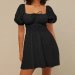 2025 Casual Dress the New Spring and Summer Short-sleeved Dress Party Led Lantern Temperament Elegant Skirt - Image 3