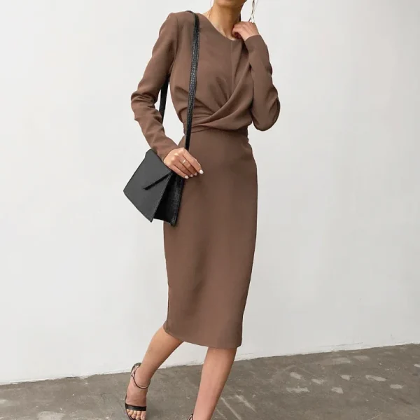 2025 High Quality Popular Women's Clothing Socialite Long Sleeve Body Con Women's Dress Small MOQ