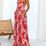 2025 High Quality Digital Printing Casual Dresses Floral Print Deep V Neck Women's Dress Small MOQ - Image 2
