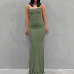 2025 Top-selling Sexy Casual Women's Clothes Mesh Ruffles Dress Celebrity Slim Fit Maxi Bodycon Party Club Long Dresses - Image 3