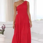 2025 Women Clothing Organic Cotton One-Shoulder Ruffled Dress High Quality Women's Dress Small MOQ - Image 3
