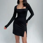 2025 High Quality Casual Dresses Socialite Long Sleeve  Body Con Sexy Striped Women's Dress Small MOQ - Image 2