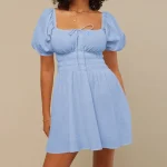 2025 Casual Dress the New Spring and Summer Short-sleeved Dress Party Led Lantern Temperament Elegant Skirt - Image 2