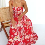 2025 High Quality Digital Printing Casual Dresses Floral Print Deep V Neck Women's Dress Small MOQ - Image 4