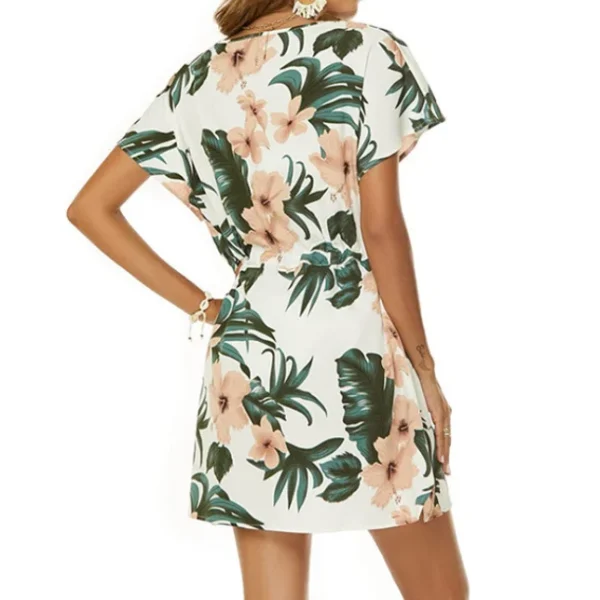 2025 Women Clothing Organic Cotton Subtropical Print Mini Dresses High Quality Women's Dress Small MOQ - Image 4