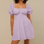 2025 Casual Dress the New Spring and Summer Short-sleeved Dress Party Led Lantern Temperament Elegant Skirt - Image 5