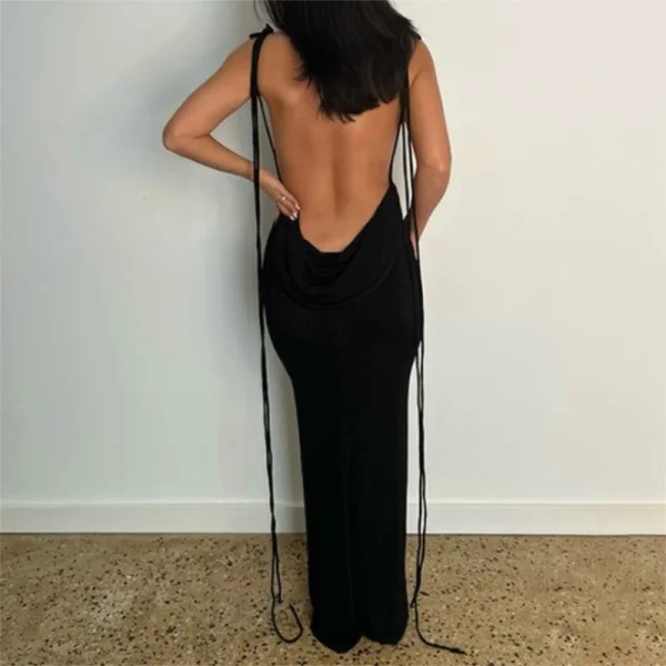 Sexy Slit Hollow Out Backless Woman Dresses Bandage Elegant Slim Tight Party Club Wedding Dress Lady Long Robe Midi Maxi - Image 4