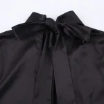 2025 High Quality Casual Dresses-Shirt Dress Open Back Bow Satin Mini Dress Women's Dress Small MOQ - Image 3