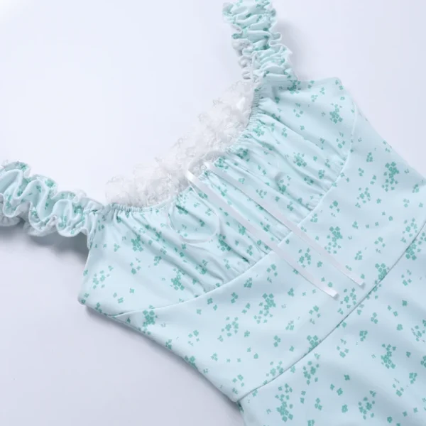 Digital Printing Casual Dresses  Summer Clothes Lace Trim Sleeveless Party Casual Women Floral Flare Sexy Mini Dresses - Image 3